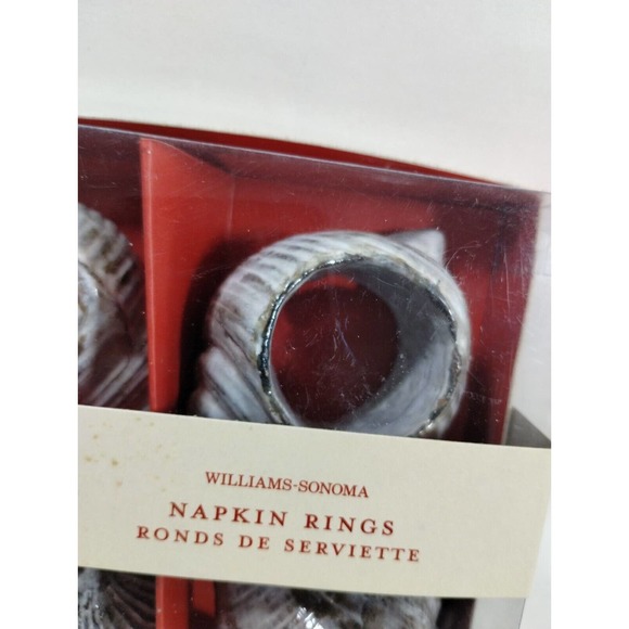 Williams Sonoma Seashore (4) Napkin Rings Sea Shell Beach Nautical Large Holders - Picture 5 of 7